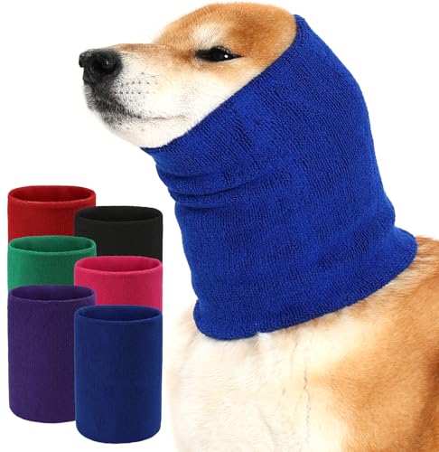 Image of Dog Calming Hoodie Quiet Head Cover Sleeves Double Layer Thickened Dog Ear Muffs Noise Protection,Dog Hematoma Ear Wrap, Dog Headband for Anxiety Relief for Bath, Thunderstorms