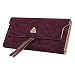 Produktbild Damen Retro Leder Brieftasche, Frauen Lange Matte Geldbörse Damen Karte Tasche Halter Brieftasche Münztüte Haspe Quaste Brieftaschen Carteras,f