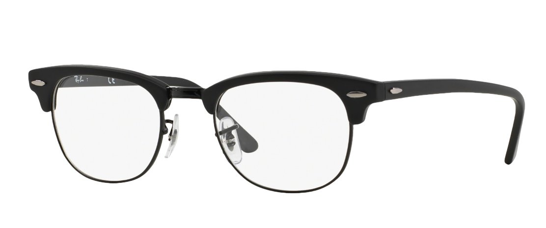 Ray-Ban RX5154 Clubmaster Eyeglasses 100% Authentic (49, Matte Black Frame)