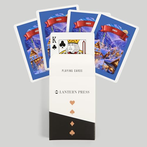 Baraja de cartas Poker Ohio Sleepy Winter Christmas Village miniatura 6
