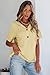 Dokotoo Spring Tops for Women Waffle Knit Button Up V Neck Short Sleeve T-Shirts Summer Business Casual Lightweight Soft Drawstring Hoodies Cute Oversized Fashion Outfits Clothes 2026 Yellow X-Large