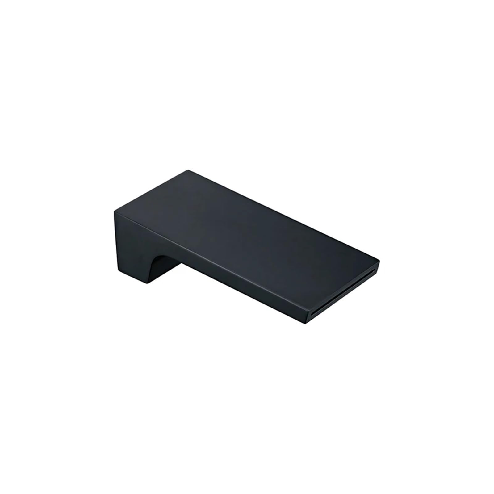 Grifo de latón negro empotrado de diseño exclusivo con caño de cascada para lavabo premium