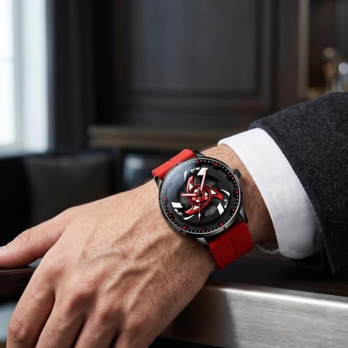 Image of GOLDENIZE FASHION Branded Men's Sport Quartz Watch Arrow Wheel Dial 360 Rotating Casual Fashion Stainless Steel Alloy Mens & Boy's Luxury Metal Gift Creative Watch