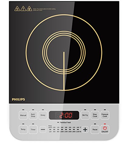 Philips Viva Collection HD4928/01 2100 watts Induction Cooktop (Black) & GC1011 1200 watts Plastic Steam Iron (Colour May Vary) Combo view 2