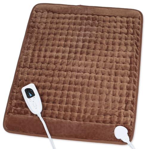 Image of Heating Pad,Electric Heating Pads,Heating Pad for Back,Brown,24x20 Inch | Heating Pads for Shoulder,Neck,Abdomen,Knee,Arms,Legs,Heat Pad for Birthday Father Mother Gift Women Men,6 Heat Settings
