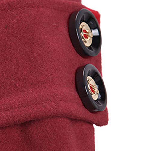 Seryu Womens Winter Lapel Slim Coat Trench Jacket Long Parka Overcoat Outwear Wine Red #TOP3