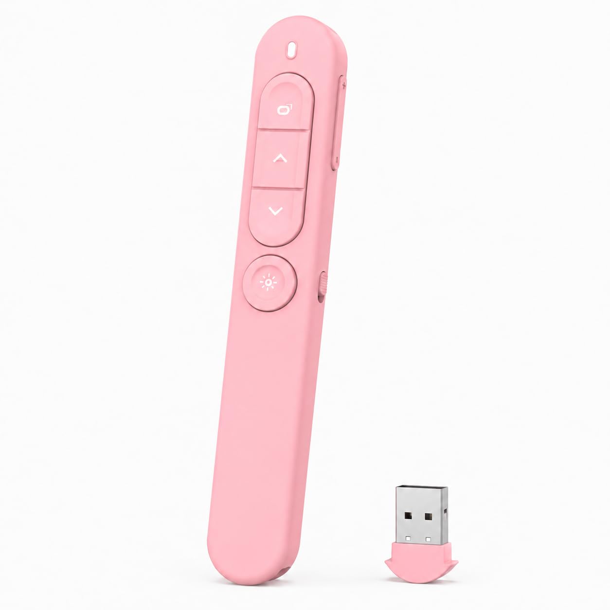 Presentation Clicker,Presentation Clicker for PowerPoint Presentations,2.4GHz Hyperlink Volume Presentation Clickers,for Computer/PC/Google Slides, PPT Clicker for Meeting-Plug & Play(Pink)