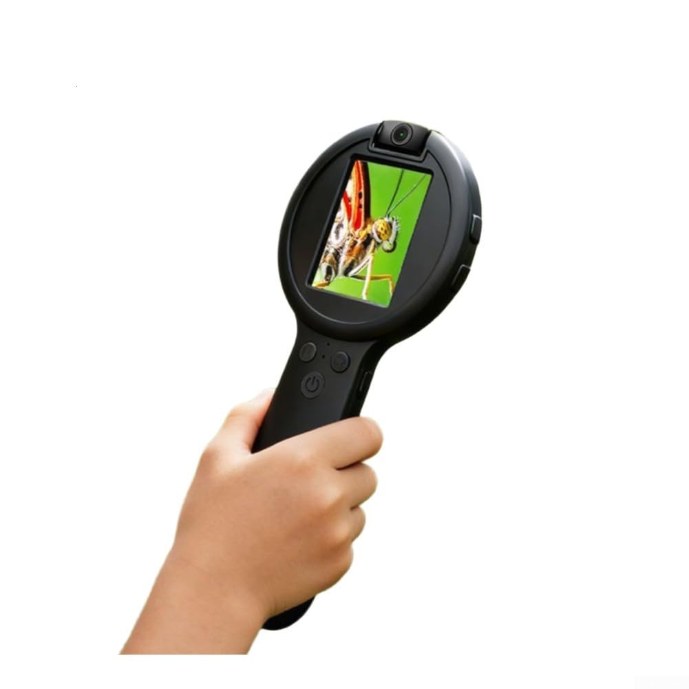 Microscopio digitale tascabile per bambini, con display IPS da 2,4 pollici, ingrandimento 100-500X, 16 luci LED, portatile, per esame di gioielli, giocattolo, regalo di compleanno, ragazzi e ragazze