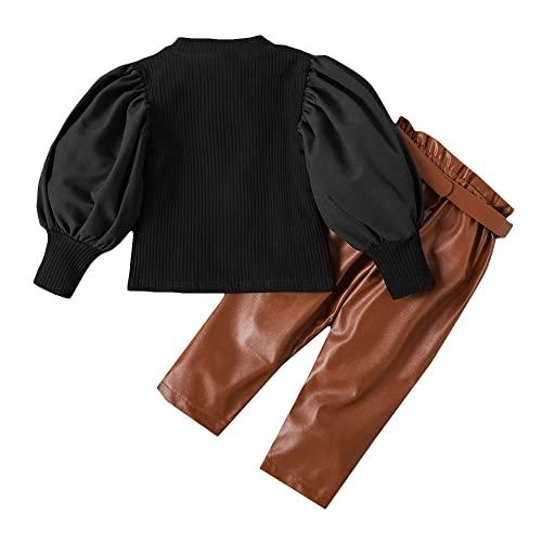 Image of Hopscotch Girls Black Solid Top And Pant Set