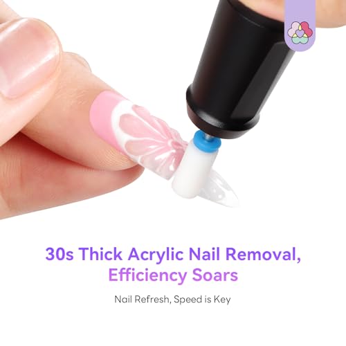 SAVILAND Professional Nail Drill 40000 RPM: Portable Electric Nail Drill Kit File Machine with Ceramic Nail Bit Sanding Bands for Quick Acrylic Removal Manicure Salon Home Use, Black Diamond