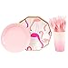 Produktbild 40 stücke Flamingo Party Supplies Set Pappteller Tasse Kunststoff Gabel und Löffel Geschirr Set für Geburtstag Hochzeit Festival