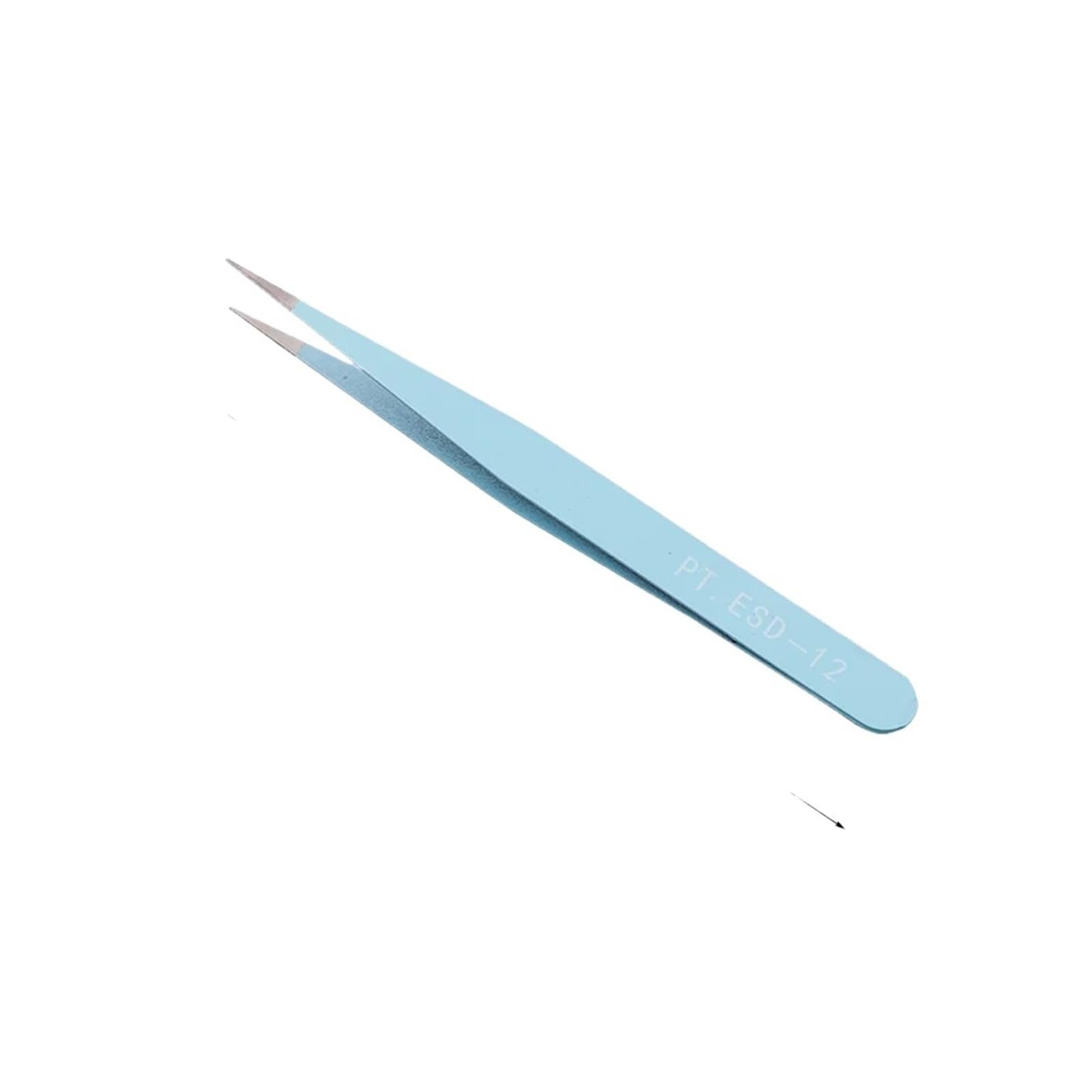 1Pc Stainless Steel Eyelash Extension Tweezers Curved Straight Lashes Tweezer Non-Magnetic Eyelashes Nail Makeup Tools(Blue Straight)