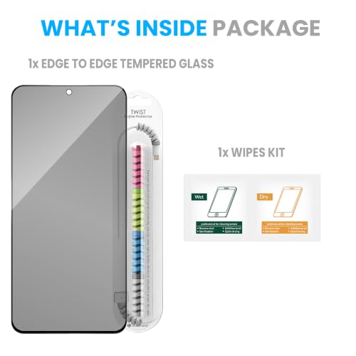 Image of FIRST MART Privacy Tempered Glass for Samsung Galaxy A57 & Samsung A37 With Cable Guard & Installation Kit | Anti-Spy 9H Screen Protector, Edge-to-Edge, Case-Friendly | Black