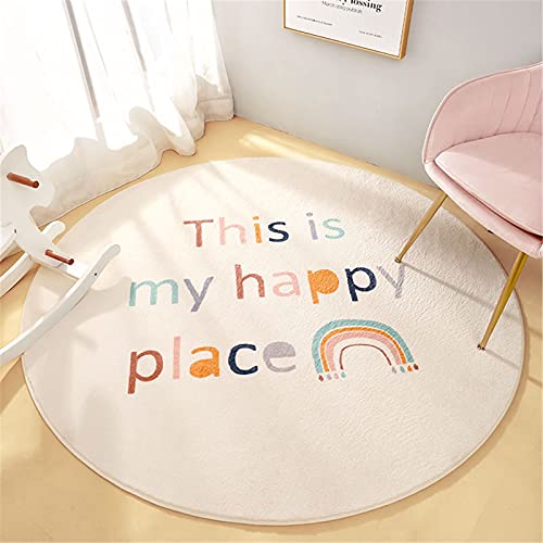 SWECOMZE Regenbogen Teppiche Kinderteppiche Flauschige Runden Groß Schutzmatten Kindermatte fürs...