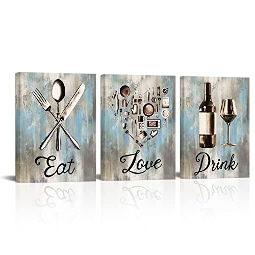 Vintage Eat Love Drink Canvas