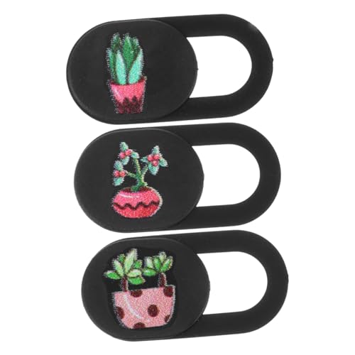 3 Pezzi Copertura della Fotocamera Coperture per Webcam Copertina Accessori Diapositiva del Coperchio Blocco delle Diapositive ABS plastica nero