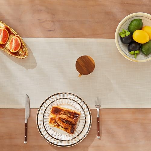 ZeeMart Rustic Cotton Linen Table Runner, 13x72 Inches Cream, Farmhouse Style Cream Table Runners 72 Inches Long, Washable Kitchen Dining Table Decoration for Home Party Decor by ZeeMart - Image 5