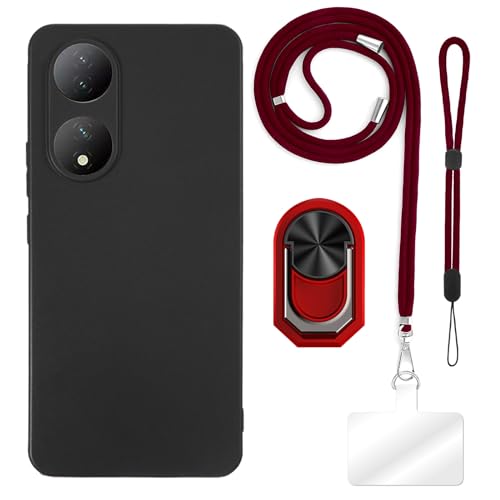 ESACMOT [4 in 1] �P�[�X Vivo iQOO Z7S 5G �Ƃ̌݊�������A�X�g���b�v�A���X�g�o���h�A�����O�t���A�ϏՌ��ی�J�o�[���s�p�Z�b�g (���b�h�Z�b�g)
