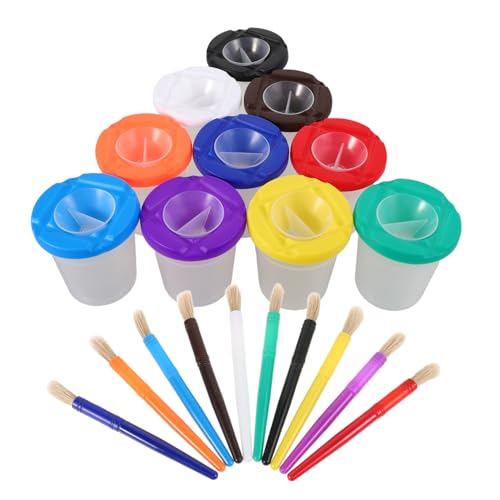 CIMAXIC Multi-Functional Kids Paint Brush Washing Cup Kids Art Set Reusable Paint Mixing Cup Safe for Toddlers