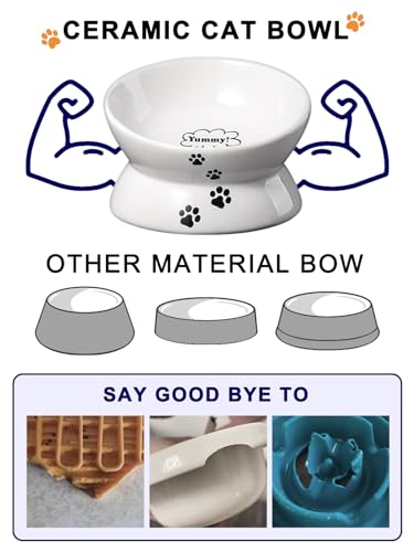 Y-YHY-Cat-Bowl-Anti-Vomiting-Raised-Cat-Food-Bowls-Tilted-Elevated-Cat-Bowl-Ceramic-Pet-Food-Bowl-for-Flat-Faced-Cats-Small-Dogs-Protect-Pets-Spine-Dishwasher-Safe Y YHY Cat Bowl Anti Vomiting, Raised Cat Food Bowls, Tilted Elevated Cat Bowl, Ceramic Pet Food Bowl for Flat Faced Cats, Small Dogs, Protect Pet's Spine, Dishwasher Safe - Image 5