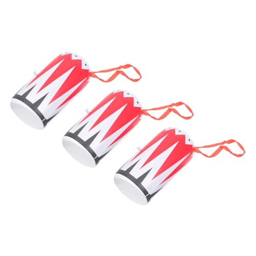 Tambours gonflables pour fête musicale : jouet PVC rouge léger pour garçon et fille (3 pièces)