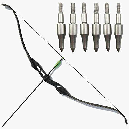 Fleche Arc MILAEM 6pcs Tir U00e0 L'arc Broadheads 160 Grain Pointes De Flu00e8che 144 Grain Points De Chasse Pour Viseur Arc Classique