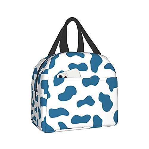 Carati Insulated Lunch Bag Reusable Lunch Box Women Men, Cooler Lunch Boxes Waterproof Lunch Tote For Picnic Office Work, Cute Teal Cow Print #TOP18