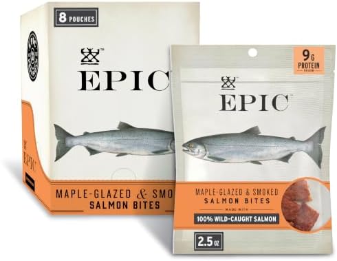 EPIC Salmon Bites, Wild Caught, 8 Count Box 2.5oz pouches