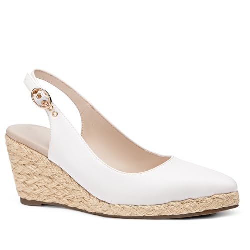 Image of Juliet Holy Womens Wedge Sandals Espadrilles Closed Toe Slingback Buckle Strap Comfortable Casual Summer Wedges Shoes