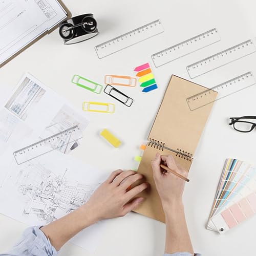 5er-Pack, Lineal 15cm Plastik Transparent Nicht Biegsam Kurz Durchsichtig Kurzes 15 Cm Grundschule 1. Klasse Kinder Kleines Lineale Flexi Flexibel LinkshäNder Lineale Schulbedarf Messinstrumente
