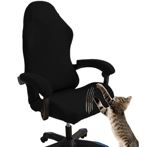 Gaming Stuhl Bezug 4 Stück Stuhlhussen Für Gamer Stühle Gamingstuhl-Bezüge Kratzfest Stuhl Bezug Bürostuhl Drehstuhl Bezug Mit Armlehnen Sessel Überzug Dehnbare Stuhl Bezüge Für Computer-Spielstuhl(E)
