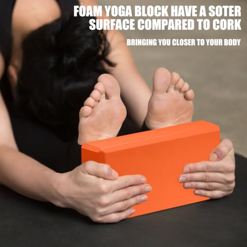 Image of Septo 2 Pcs Yoga Blocks, 9x6x3 Inch Foam Blocks for Pilates | High density EVA foam Yoga Props lightweight non-slip surface for meditation stretching balance training