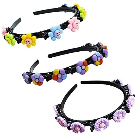 LYLIDIA Hairstyle Aid Headband with Clips Cute Princess Double Bangs Hairstyle Hairpin Girl Toddler Braided Headbands with Clips Hairpin Headdress Braided Hair Hairpin Flower Cartoon Fruit Headband Cover