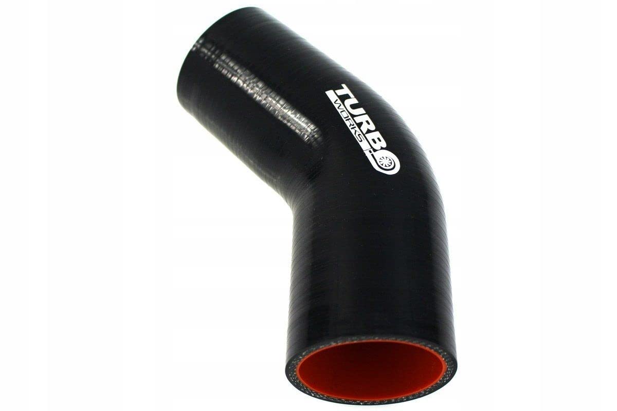 Manguera de silicona para radiador E-2457, codo de silicona, 45 grados, color negro, 80 mm
