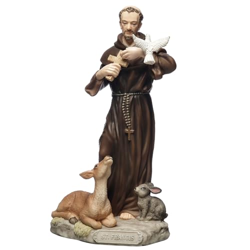 Figura decorativa de San Francisco de Asís de 6.13 pulg miniatura 6