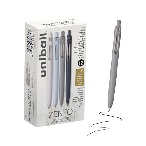 Amazon | Uniball Zento ゲルインクローラーボールペン、ブラック中字