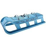 EKO - Snow-Star 120 perlblau, blau, hellblau, türkis, Petrol klassicher Schlitten aus Kunststoff Metallkufen für bis zu 3 Personen Davos