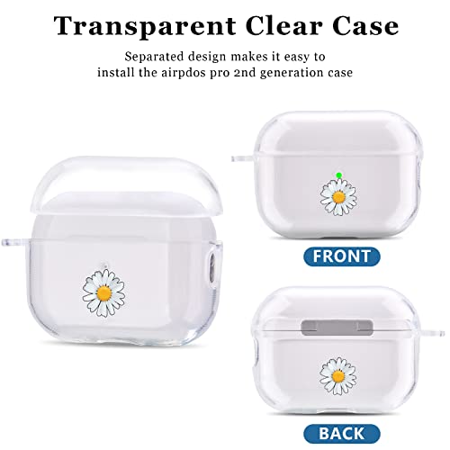 Mofree Compatible With Airpods Pro 2 Case Clear, Soft Tpu Airpods Pro 2Nd Generation Case With Lanyard And Durable Keychain, Shockproof Cover For Ipod Pro 2 Wireless Charging Case 2022 -Daisy #TOP1