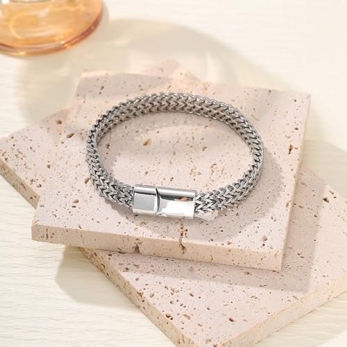 Pulsera de eslabones cubanos para hombre de acero inoxidable miniatura 6