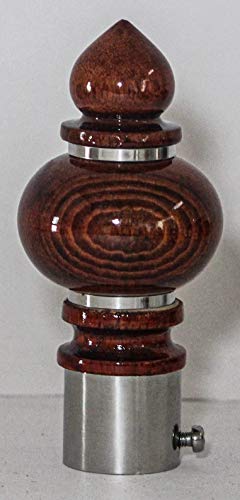 Paras | Luxury Wooden Curtain Bracket with Finials 8 Finial and 8 Support for 25 Mm/Rod 1 Inch (Teak)(Washable)