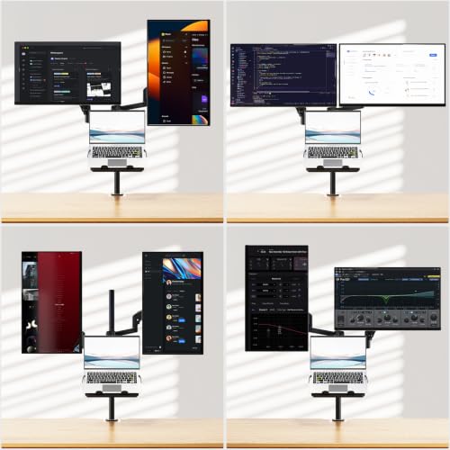 Image of WALI Dual Monitor and Laptop Stand for 17 inch Notebook and 32 inch Screens