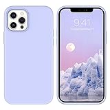 BENTOBEN iPhone 12 Pro Max Case, Slim Fit Liquid Silicone Soft Gel Rubber Bumper Anti-Scratch Shockproof Women Men Girls Boys Cover with Microfiber Lining for iPhone 12 Pro Max, Light Purple