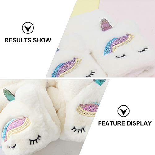 KESYOO Luvas de Meio Dedo para Meninas Luvas Quentes de Inverno Fofas Luvas Flip Top UnicÃ³rnio de N