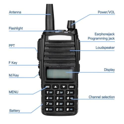 Walkie talkie dual EU82X con doble banda y radio CB de largo alcance 6