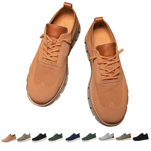 Zapatos Wearbreeze for hombre, zapatos urbanos ultra cómodos for hombre, zapatos Oxford de malla transpirable, zapatillas de vestir informales, zapatos de negocios ligeros for caminar(Orange,42 EU)