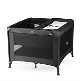 Deryan Baby-Reisebett mit Matratze, 0-5 Jahre (0-20 kg), Leichtgewicht 9 kg, Große Matratze, Seitliche Öffnung, Faltbares Design, Inklusive Tragetasche, 100 x 100 cm (Schwarz)