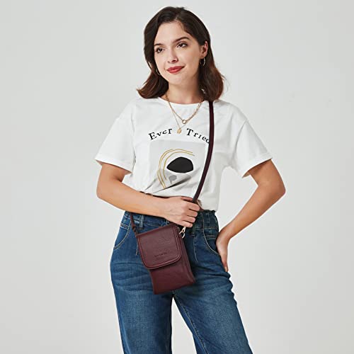 Image of BOSTANTEN Vegan Leather Crossbody Bags for Women Designer Cell Phone Bag Wallet Purses Adjustable Strap