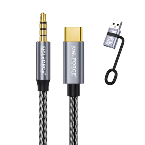 日本の中小企業 MSL FORCE Type-C 4極 TRRS オーディオ ケーブル オーディオ変換 HIFI 単方向 スマホケーブル DAC uc125 USB-C to 3.5mm +USB-Aアダプタ 3m