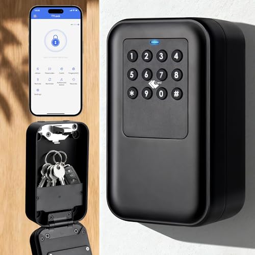 Moquin Smart Bluetooth Key Lock Box –TTLock App Control, Silicone Button IP65 Waterproof, Extra Large Safe Storage Wall Mount & Shackle for Airbnb Realtor House Office