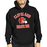 Team Fan Apparel NFL Adult Gameday Hooded Sweatshirt - Poly Fleece Cotton Blend - Stay Warm and Represent Your Team in Style (Cleveland Browns - Black, Large)